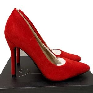 Red Suede 4” Stiletto High Heel Pumps New In Box Size 8 Valentine’s Day Date
